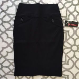 Joe Benbasset Black Stretch Pencil Skirt